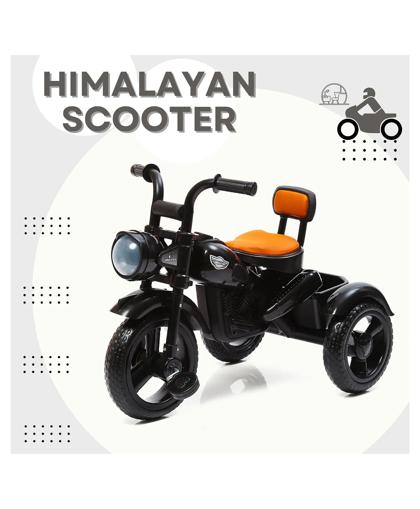Children's motorcycle-style trike from U Smile Toys, equipped with a comfortable seat and musical features for engaging play. www.usmile.toys